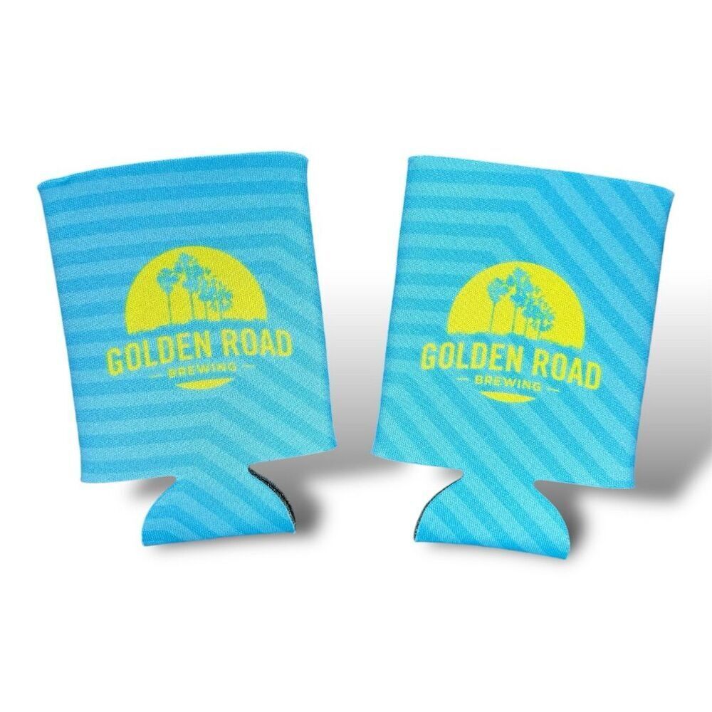 Golden Road Brewing Blue‎ Beer Can Cooler Koozie Set of 2